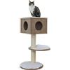 Kerbl Pet Tiragraffi da parete Dinari Light, 45 x 45 x 106 cm, marrone/bianco