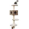 Kerbl Pet Tiragraffi da parete Dinari, 45 x 45 x 177 cm, marrone/bianco