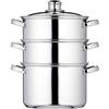 KitchenCraft Kitchen Craft Set vaporiera a 3 ripiani, acciaio, diametro: 20 cm