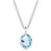 Elli - Collana da donna con ciondolo basic, in argento 925, con topazio dal taglio brillante, blu, 0103291115, 450, Topazio