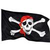 Aricona Bandiera pirati 90x150cm - pirata - grande - resistente alle intemperie con occhielli in ottone - in tessuto 100% poliestere - cuciture doppie robuste e colori vivaci - ideale per feste a tema