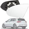 Konuooer Vetro Specchietto Retrovisore Compatibile con Golf 7 riscaldabile Sinistro asferico con piastra di supporto 5G0857521