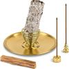SLKIJDHFB Porta Palo Santo, 5 in 1 bruciatore di incenso, con raccogli ceneri in alluminio da 14 cm,porta incenso a bobina di cono, decorazione ideale per la casa