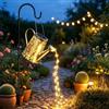 lifemet Annaffiatoio solare Luci Decorazioni da giardino - Sculture da esterno in rame impermeabile Ornamento Stella Led Fata Arte Lampada decorativa da appendere al cortile (con staffa)