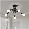 DAXGD Plafoniera Soffitto Industriale, 5 Luci Lampada da Soffitto E27, Nero Lampadario da Soffitto in Metallo per Soggiorno, Camera da Letto, Sala da Pranzo, Cucina, Bar (Senza Lampadina)