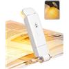 DEWENWILS Luce per Lettura Libri a Letto, Luce da Lettura a LED portatile con clip, 3 Luminosità regolabili, 2 Colori Ambra, Lampada Lettura ricaricabile USB, perfetta per Amanti dei Libri