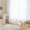 EMEMA 1 Pannelli Tende Trasparenti in Voile Con Occhielli Morbidi Finestre per Camera da Letto e per Salotto Eleganti Soggiorno 228x228cm Bianco
