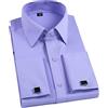 keusyoi Camicia da Smoking A Maniche Lunghe da Uomo Camicia Elegante con Polsini alla Francese Camicia da Uomo con vestibilità Regolare Camicie da Sera per Matrimoni Sociali con Gemelli