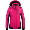 Wantdo Giacca da Snowboard Running Giacca da Sci Impermeabile Parka con Cappuccio Antivento Abbigliamento da Sci Taglia Forti Donna Azzurro Chiaro S