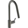 Ideal Standard - Gusto, Miscelatore monocomando per lavello da cucina, Bocca alta tubolare con doccetta orientabile ed estraibile a una funzione, Magnetic grey