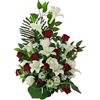 DRW Centro Fiori Artificiali Cimitero, Santi, Chiese, Anniversari, Cerimonie, Matrimoni Bianco e Rosso con dayles, Margherite e Rose 70x55x39 cm