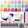 COSCELIA Kit Smalti Semipermanenti 24 Colori Smalti Gel Unghie, Set con 36W Lampada UV/LED Soak Off Base e Top Coat Semipermanente Decorazione Kit Manicure Completo