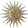 Deco 79 Decorazione da parete invecchiata per interni ed esterni in metallo solare con accenti e scanalature simili al rame, 35 x 1 x 35, oro