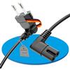 Sonero® Euro Power Cord, cavo di alimentazione per elettrodomestici, spina Euro 90° a presa IEC C7 90°, 3,00 m, nero