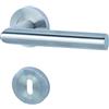 Alpertec Solid Alpertec 9-R cromo/satinato bicolore in acciaio inox BB per stanza porte pulsante set maniglia porta guarnizioni, 88024900C