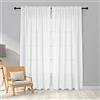 Melodieux Voile Tende per Interni per Camera da Letto Soggiorno sara Bianco, 140 x 260 cm