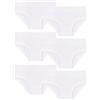EMY Slip Bambina e Ragazza in Cotone Naturale - Confezione da 6 Pezzi Bianchi o Rosa - Morbidi, Traspiranti e Resistenti (9-10 Anni Strass Bianco)