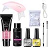 Newin Star Kit gel per unghie poli con lampada per unghie a LED UV, 8 pezzi Kit per manicure per unghie Set di strumenti per nail art Set regalo per gel per potenziamento del costruttore per le