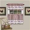 Achim Home Decor - Set di tende da finestra con stampa filtrante e mantovana - 147 cm di lunghezza, 91,4 cm di larghezza, colore: bordeaux, lavabile in lavatrice per cucina, camera da letto, soggiorno