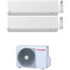 Toshiba Condizionatore Climatizzatore Toshiba Dual Split Inverter Shorai Edge White Wi-Fi 10000+13000 BTU Con RAS-2M18G3AVG-E