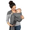 Hoppediz Ring-Sling, Fascia porta bebè per neonati e bambini con due anelli in alluminio, 0-36 mesi, 3-20 kg, Popeline Denim nero