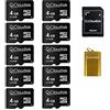 Cloudisk 10 Pack 4 GB Micro SD Card in Bulk MicroSDHC con adattatore SD Lettore di schede USB Scheda di memoria (Micro SD Card 4 GB)