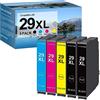 Salols 29XL 5-Pack Cartucce Compatibile d'inchiostro per EPSON 29XL per Epson XP-245 XP-247 XP-255 XP-235 XP-345 XP-435 XP-445 XP-332 XP-342 XP-432 XP-442(2Nero 1Ciano 1Magenta 1Giallo)