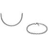 Fossil Collana e bracciale a catena da uomo, acciaio inossidabile