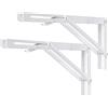 YUMORE Staffe Pieghevoli per Mensole 400mm,YUMORE Reggimensola Pieghevole Bianco Supporti per Mensole Pesanti Tavolo da Parete Salvaspazio fai-da-te Staffe Triangolari, Carico Massimo 150kg, [2 Pezzi]