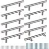 AIMEKE 10 Pezzi Maniglie per Mobili da Cucina 128mm Maniglie Armadio Argento Cucina Maniglie Cassetti Acciaio Inossidabile, con 2 Tipi di Viti
