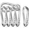 Mesybveo Set di 12 Moschettoni, Moschettone a molla in acciaio inox 304, primavera chiusa 60 * 30 * 5.9MM, Portante sicuro 140 kg, Moschettone per amache, campeggio, pesca, tende da sole(argento)