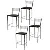 t m c s Tommychairs - Set 4 sgabelli alti modello Elegance per cucina e bar, struttura in acciaio cromato e seduta imbottita e rivestita in pelle artificiale colore moka