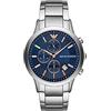 Emporio Armani Orologio Uomo, movimento cronografo, cassa in acciaio inossidabile 43 mm con bracciale in acciaio inossidabile, AR11458