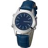 VISIONU Orologio parlante inglese con sveglia, quadrante blu, Cinturino in pelle blu Viy-blueu-026f, Cinturino