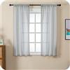 GIRASOLE HOME® Coppia Tende Filtranti Fantasia a Righe Verticali Tenda per Finestra ed Interni 2 Pannelli con Tasca e Passanti Nascosti (Grigio, 70x145cm)