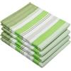 ZOLLNER 4 Strofinacci 100% Cotone, 50x70 cm, a Righe Verdi