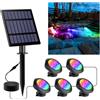 NATPOW Luci Per Laghetto Immersione Solari, 18 LEDs Luci Subacquee per Laghetto, 6 Colores Lampada Sommergibile Impermeabile IP68 Illuminazione per Laghetto Per Fontana Stagno, 5 in 1