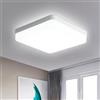 DELIPOP Plafoniera LED Soffitto Quadrata, Lampada da Soffitto LED Moderno Quadrato 24W 2700LM, IP44 Impermeabile Lampada Plafoniere per Camera da Letto, Cucina, Soggiorno, Balcone, 6500K Luce Bianco Freddo