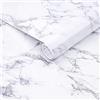 Arthome WALL DECOR Arthome Pellicola Adesiva per mobili Bianco Marmo, 44cmx2m Carta da Parati Vinile Pellicola, Decorativa per mobili scrivania, mobili cucina, armadio, scaffale fodera, facile da installare