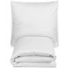 ZOLLNER Coordinato letto, fodera cuscino 80x80 cm e copripiumino 140x200 cm - Design elegante con righe di 3 mm longotudinali - Cotone - lavabile 95°C - Qualità alberghiera, bianco