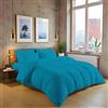 MistyMorning Set copripiumino in tinta unita, biancheria da letto e lino di qualità morbida e premium, cotone egiziano con 200 fili. (Azzurro, matrimoniale)