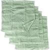 HOME ZEN HOUSEHOLD LINEN set 4 lavette asciugamani bagno 30x30 da bagno per neonato viso con cestino (felce verde)