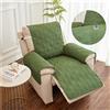 FANSU Copripoltrona Relax Reclinabile Elettrica Universale con Tasche, 1 Posto Copripoltrona Reclinabile Coprisedile con Fascia Elastica, Fodere per Poltrona Lavabile (Verde Oliva)