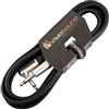 VisioSound Cavo Chitarra 6.35mm 1/4 Jack Mono a Jack ad Angolo/Cavo Strumento / 6 Colori 3m Nero