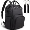 pipi bear Pipibear Zaino Fasciatoio，Borsa Fasciatoio Impermeabile Zaino Pannolini Cool Organizer Grande Capacità (Nero)