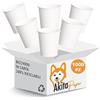 AKITAInk 1000 pz Bicchieri Monouso in Carta bianchi da 200 ml Bicchiere compostabile biodegradabile di carta per Te', Caffè, Bevande calde, Acqua anche Asporto e Feste (BIANCO, 1000)