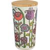 Wenko Barattolo Flowers, Barattolo Floreale per Le Scorte con Coperchio in Bambù, Conservazione Ermetica di Alimenti in Cucina, Senza Bisfenolo A, Capacità 0,95 Litri, Ø 10,5 X 18,5 Cm, Vari Colori