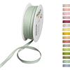 Halbach Seidenbänder Nastro decorativo con bordi in lino, larghezza 7 mm, lunghezza 30 m, nastro regalo per decorare fai da te, nastro decorativo fai da te, colore: menta/lino