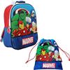 Marvel Avengers Zaino e Borsa da Palestra per Ragazzi, Design Captain America Hulk Iron Man Thor Zaino Scuola per Bambino, Zaino da Viaggio, Regalo per Bambino