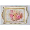 CESARIA ARTE vassoio rettangolare in legno 24x34cm, con bordi modellati, decorato a mano con oro